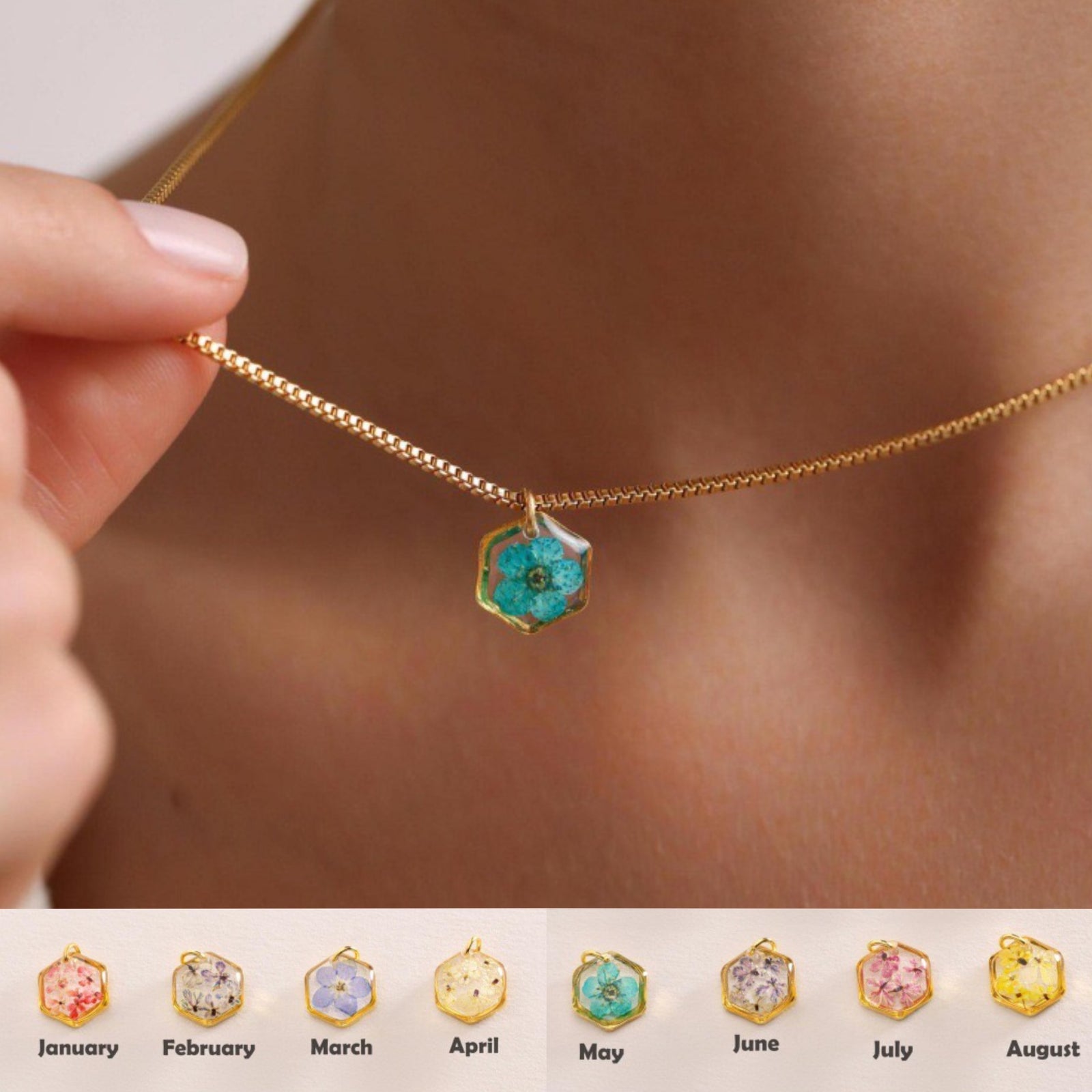 December Flower Lucky Flower Pendant Necklace – Jewelry Gift Ideas — 1