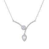 Micro Inlaid Zircon Water Drop V-shaped Necklace – Jewelry Gift Ideas — 2
