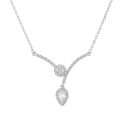 Micro Inlaid Zircon Water Drop V-shaped Necklace – Jewelry Gift Ideas — 2