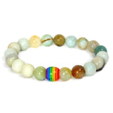 Rainbow Bead Bracelet Pride Natural Stone Strand – Jewelry Gift Ideas — 8