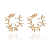 Leaf Geometric Semicircle Earrings – Useful Gifts — 6