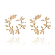 Leaf Geometric Semicircle Earrings – Useful Gifts — 6