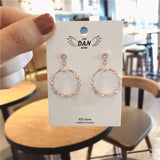 Circle Silver Needle Zircon Pearl Earrings Personality – Stylish Gifts — 4