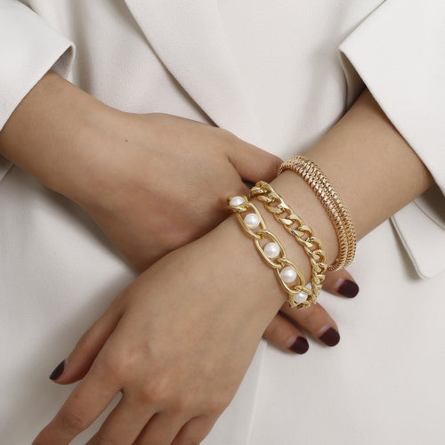 Creative Chain Inlaid Pearl Temperament Bracelet – Jewelry Gift Ideas — 1