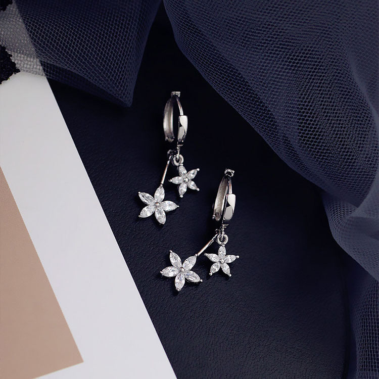 Zircon Flower Circle Earrings – Special Occasion Gifts — 1