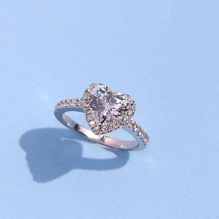 Heart Shaped Main Drill Imitates Mosangshi Ring – Birthday Gifts — 1