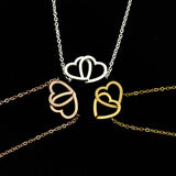 Friendship Bracelet Silver Double Heart Necklace – Jewelry Gift Ideas — 6
