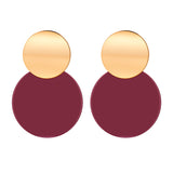 Red Lovely Geometric Pendant Gold Earrings – Jewelry Gift Ideas — 1