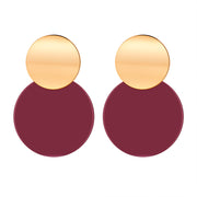 Red Lovely Geometric Pendant Gold Earrings – Jewelry Gift Ideas — 1