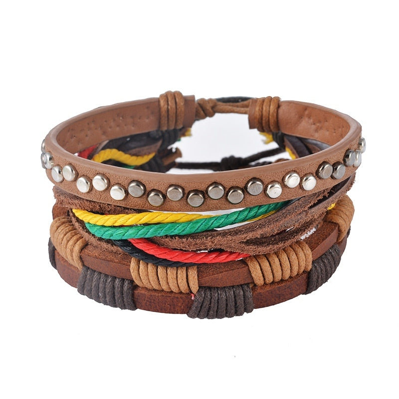 Leather Bracelet Men Multilayer Bead Bracelet – Jewelry Gift Ideas — 1