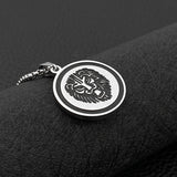 Titanium Steel Round Plate Five-pointed Star Lion – Jewelry Gift Ideas — 4