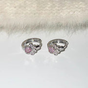 Female Diamond Studded Love Cat Foot Earrings – Gifts for Her — 2