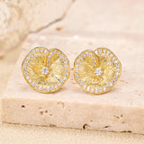S925 Sterling Silver Lotus Leaf Pleated Texture Ear – Meaningful Gifts — 4