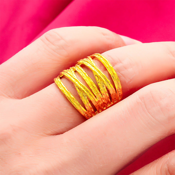 Alluvial Gold Line Ring Ornament Opening – Thoughtful Gifts — 1