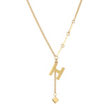 Womens Simple H Shaped Small Square Pendant – Jewelry Gift Ideas — 2
