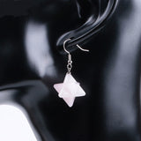 Natural Crystal Merkaba Star Carved Earrings – Stylish Gifts — 5