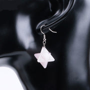 Natural Crystal Merkaba Star Carved Earrings – Stylish Gifts — 5