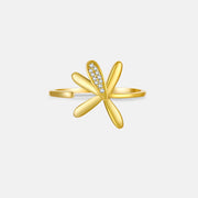 S925 Silver Ring Petal Zircon Adjustable Opening – Unique Gift Ideas — 7
