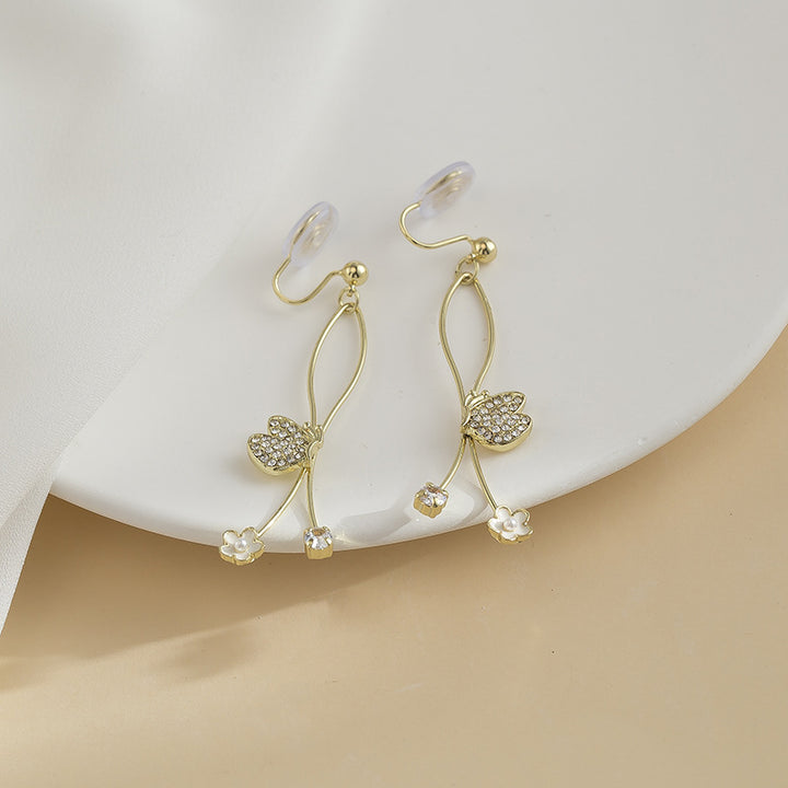 Elegant Butterfly Earrings Long Slimming Flower – Useful Gifts — 1