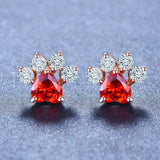Fashion Cat Footprints Crystal Earrings For Women – Stylish Gifts — 5