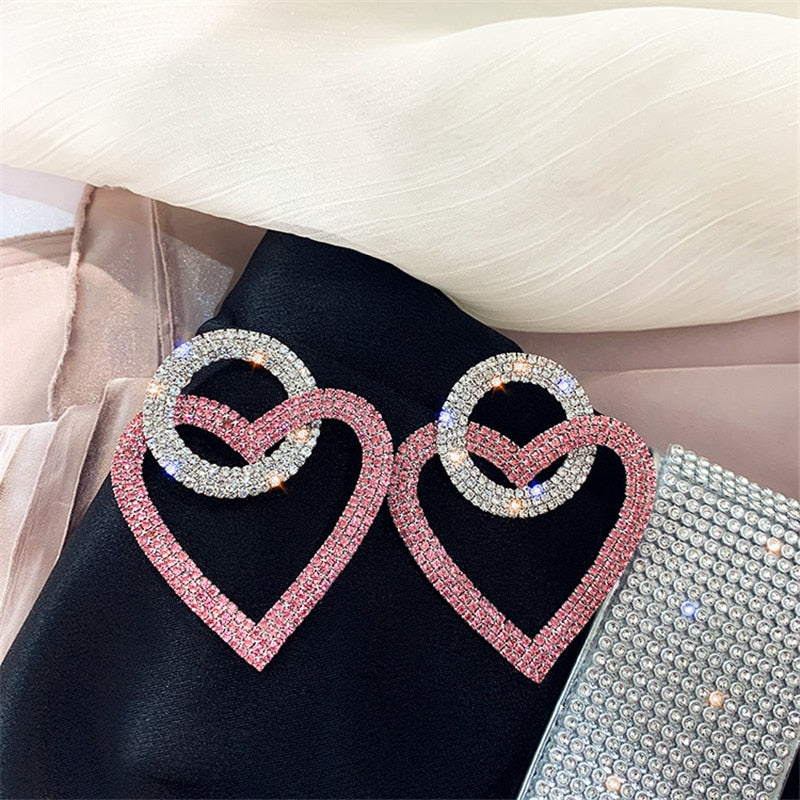 Silver Needle Love Earrings Women's New Fashion Peach – Stylish Gifts — 1
