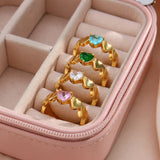 Zircon Ring In Stainless Steel Plated 18K Gold – Holiday Gift Ideas — 1