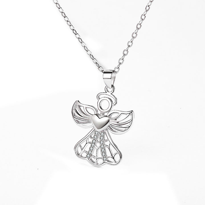 S925 Sterling Silver Necklace Angel Pendant – Jewelry Gift Ideas — 1