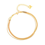 18K Rose Gold Plated Double Snake Bone Anklet – Meaningful Gifts — 1