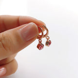 Copper and zircon rose gold earrings – Birthday Gifts — 4