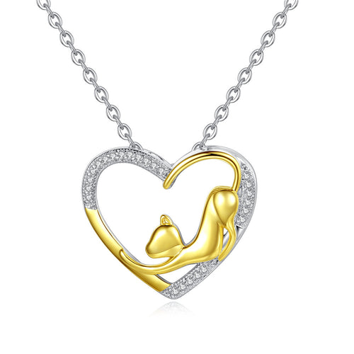 Animal Shape Gold-plated Pendant Cat Heart – Jewelry Gift Ideas — 1