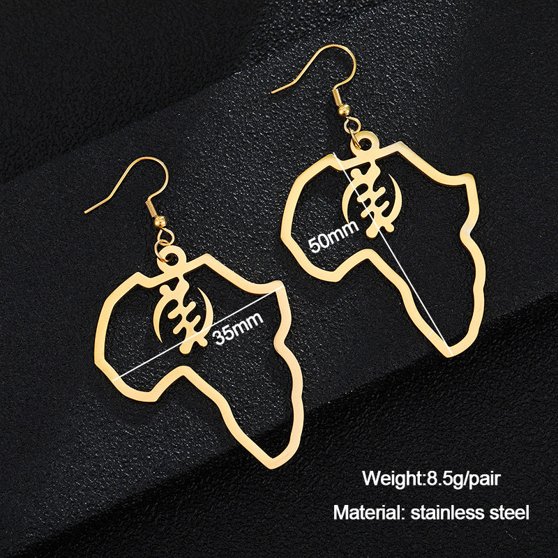 Gold Stainless Steel Adinkra Gye Nyame Earrings – Small Gift Ideas — 1