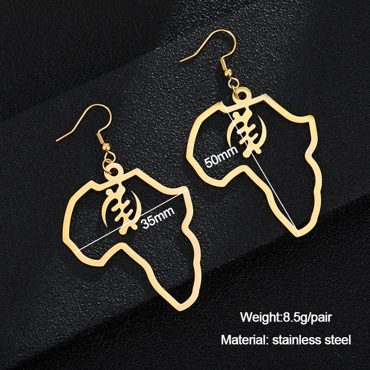Gold Stainless Steel Adinkra Gye Nyame Earrings – Small Gift Ideas — 1