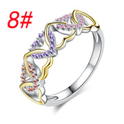 Popular Color Micro Inlay Heart-Shaped Ring – Practical Gifts — 10