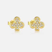 Sterling Silver Clover Stud Earrings Minimalist – Holiday Gift Ideas — 6