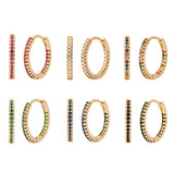 Circle Female Earrings Ear Clip Multicolor Zircon – Gifts for Her — 11