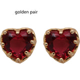 Sterling Silver Peach Heart Love Stud Earrings Red – Gifts for Couples — 6