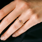 Geometric Purple Zircon Japanese Style Copper Ring – Stylish Gifts — 2