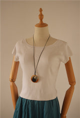 Geometric round square long necklace – Jewelry Gift Ideas — 5
