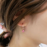 Copper and zircon rose gold earrings – Birthday Gifts — 1