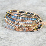 Multilayer Leather Crystal Woven Beaded Bracelet – Jewelry Gift Ideas — 3