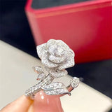 Slightly Inlaid With Diamond Light Luxury Rose Ring – Stylish Gifts — 3