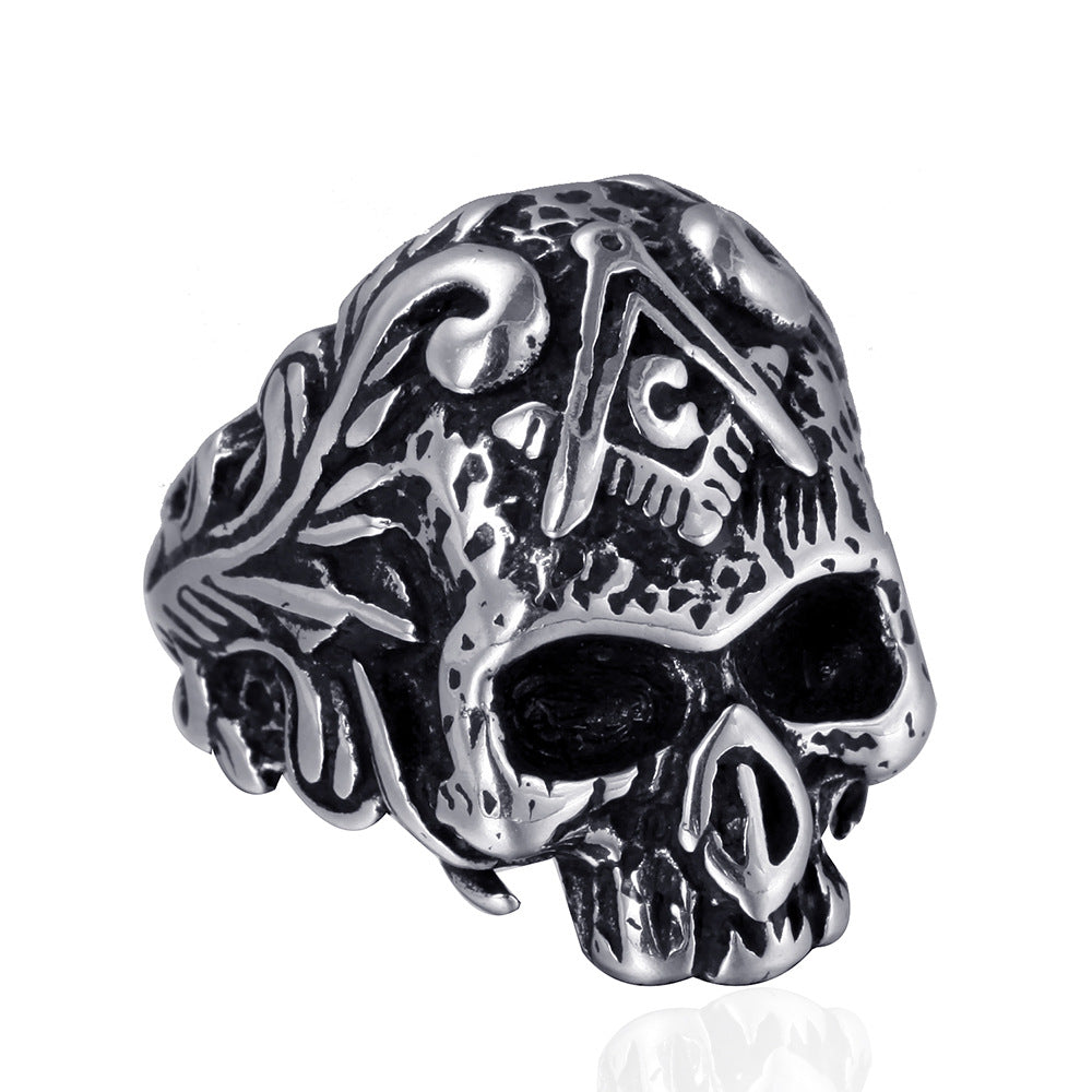 Punk Stainless Steel Men's Masonic Skull Ring – Gifts for Him — 1