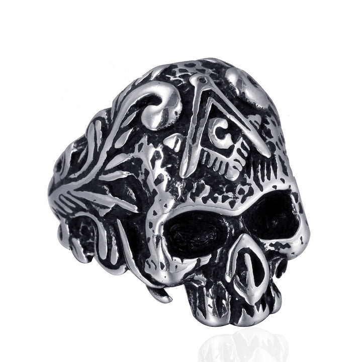 Punk Stainless Steel Men's Masonic Skull Ring – Gifts for Him — 1