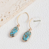 Fashion Turquoise Oval Edging Copper Earrings – Stylish Gifts — 5