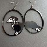 Acrylic Dangle Earrings Round Asymmetric Black – Jewelry Gift Ideas — 6