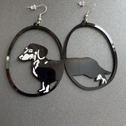 Acrylic Dangle Earrings Round Asymmetric Black – Jewelry Gift Ideas — 6