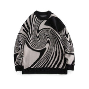 Geometric Ring Jacquard Round Neck Sweater – Practical Gifts — 4