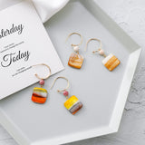 Geometric square colored striped square earrings – Practical Gifts — 4