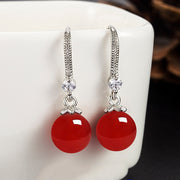 S925 Silver Agate Earrings Long Female Wax Earrings – Gifts for Her — 5