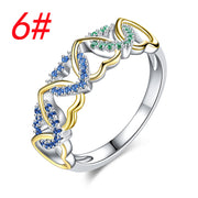 Popular Color Micro Inlay Heart-Shaped Ring – Practical Gifts — 9